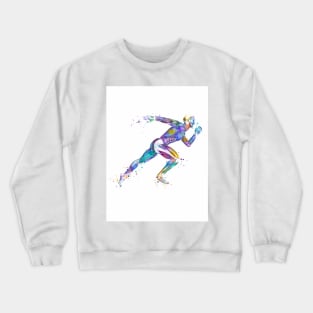 Anatomy Runner Colorful Watercolor Crewneck Sweatshirt